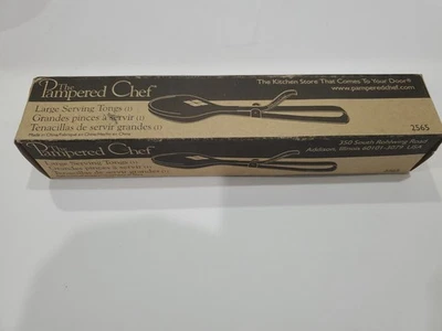 New Pampered Chef Serving Spoon 2565 In Box Comfort Handle Stainless Large - Image 1 of 4