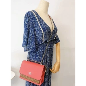 Coach 91019 Klare Crossbody In Signature Canvas IN Khaki Tangerine - Picture 1 of 9