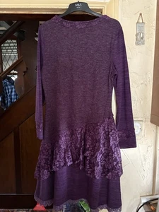 Joe Browns Dress with Lace Detail Beautiful Purple Colour BNWT Size 16 - Picture 1 of 2