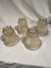 Art Deco Ribbed Fluted Glass Lamp Shades Ceiling fan salvage lot of 4
