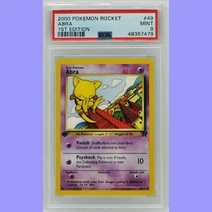 Pokemon 1. Edition Abra 49/82 Team Rocket PSA 9 MINT - Bild 1 von 4