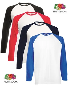 Camiseta de béisbol Fruit of the Loom algodón manga larga de contraste - Imagen 1 de 6