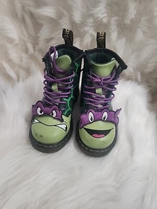 Teenage Mutant Ninja Turtles Toddlers Size 9 Donatello Dr Martens Shoes - Picture 1 of 4