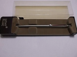 Montblanc Slim Line # 2932 Stainless Steel / Chrome Plated Ballpoint Pen - Picture 1 of 24