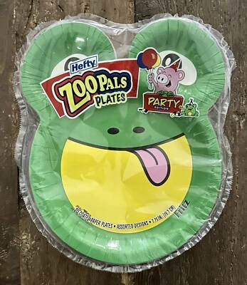 NEW Hefty Zoo Pals 15 Pack Party Edition Paper Plates 7.75" | 6 Packs, 75 Plates - Image 1 of 2
