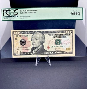 2004 $10 FRN FR2039-B* PCGS GEM NEW 66PPQ, New York * Note S/N GB00408676* - Picture 1 of 10