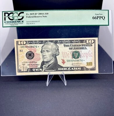 2004 $10 FRN FR2039-B* PCGS GEM NEW 66PPQ, New York * Note S/N GB00408676* - Image 1 of 4