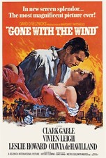 NEW Gone with the Wind Movie Poster Print Canvas A3-A5 Free Shipping AU