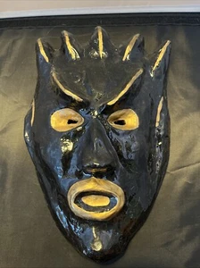 MASCARILLA de Halloween de papel maché vintage arte popular hecha a mano 12x8 - Imagen 1 de 3