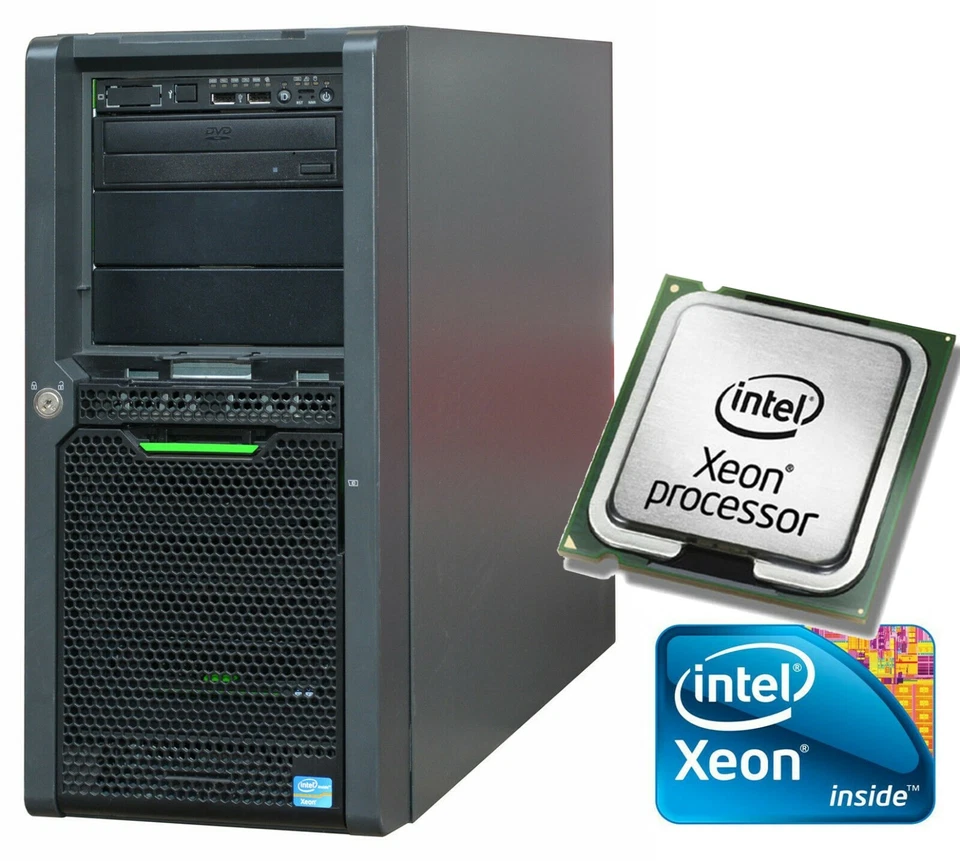 64-BIT Server Quad Core 4x3500 MHZ FSC Primergy TX140 S1 Raid SATA 4GB RAM #V51 - Image 1 of 1