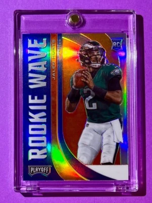 Jalen Hurts RARE SILVER REFRACTOR ROOKIE CARD PANINI ROOKIE WAVE SP INSERT RC! - Image 1 of 4