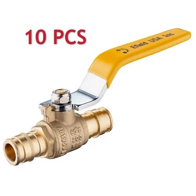 EFIELD 10 PCS Pex-A Pipe Expansion 1/2 Inch Full Port Brass Ball Valves,No Lead