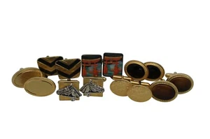7 Pairs Vintage Cufflinks Toshikane Sterling Avon Equestriam Krementz - Picture 1 of 9