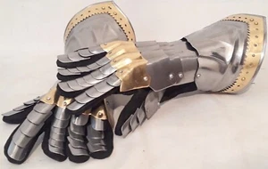 Guantes de Caballero Medievales Guantes de Armadura Funcionales Talla Adulto SCA Armadura de Halloween - Imagen 1 de 6