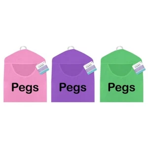 2 pack Fabric Clothes Peg Bag with Hanger Laundry Washing Hanging Storage Basket - Picture 1 of 17