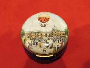 500 $ SAMMLER 1. HEISSLUFTBALLON JACQUES CHARLES HALCYON DAYS PORZELLANDOSE - Bild 1 von 1