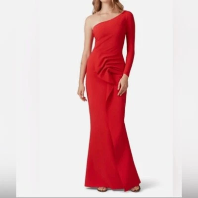 Vestido CHIARA BONI LA PETITE ROBE Rojo Un Hombro Talla Grande Foto 1 de 4