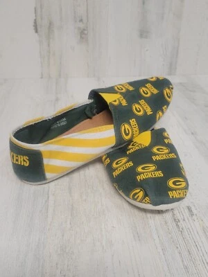 Zapatos sin cordones Green Bay Packers para mujer 7,5 NFL patrón lona fútbol americano Foto 1 de 4
