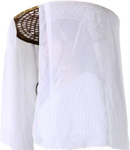 Handmade Chinese Ancient Chivalrous Heroine Bamboo Hat with Veil White - Picture 1 of 5