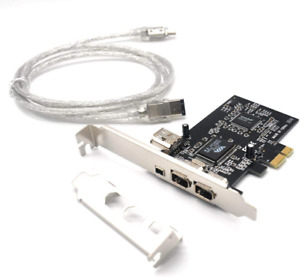 Pcie 3 Ports 1394A Firewire Expansion Card, PCI Express (1X) to External IEEE 1