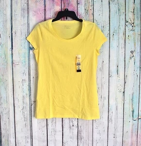 Women's No Boundaries Juniors' T-Shirt Short Sleeve L, XL Yellow Crewneck NWT - Picture 1 of 9