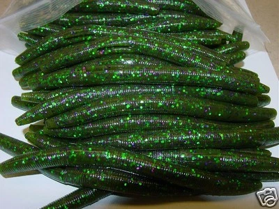 BIG BITE BAIT 5" Stick Senko Style Watermelon Candy 100 count bag bulk Bass Plastic Worms