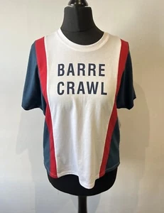 Sweaty Betty Barre Crawl Colour Block T-Shirt, White/Blue/Red (XS/BNWOT) - Picture 1 of 11