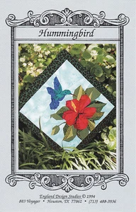 HUMMINGBIRD & HIBISCUS Pieced Quilt Block Pattern ~ England Design Studios - Picture 1 of 2