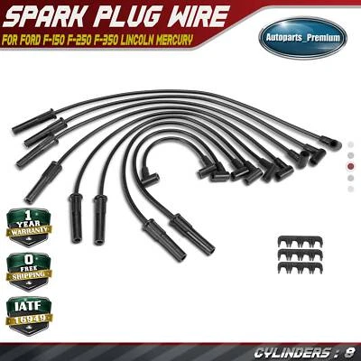 9x Spark Plug Wire Sets for Ford F-150 1977-1979 F-250 F-350 Lincoln Mercury 8mm - Image 1 of 4