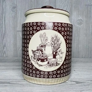 Vintage Enesco 1978 Country Kitchen Ceramic Tableware Canister cookie jar retro - Picture 1 of 9