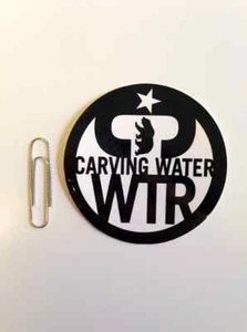 Carving Water SUPER KOOL ROUND Sticker - Black/White - Picture 1 of 1