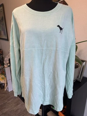 Victoria's Secret ROSA Varsity Crew Sudadera Verde Claro con Logo ROSA Talla M Foto 1 de 4