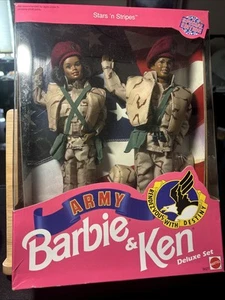 Army Barbie And Ken Stars 'n Stripes Special Edition Deluxe Set 1992 - Picture 1 of 6