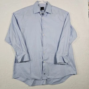 David Donahue  Shirt Mens Sz 17 1/2 32/33 Light Blue Long Sleeve French Cuff - Picture 1 of 7