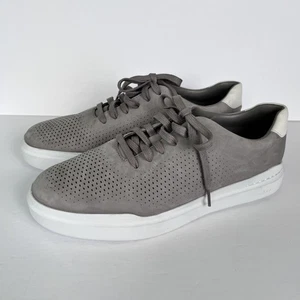 NEW Cole Haan Mens 10.5 M GrandPro Rally Laser Cut Sneaker Gray Nubuck - Picture 1 of 9