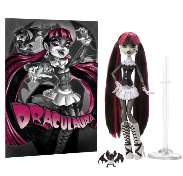 Monster High Reel 剧情片 - Draculaura! 黑/白时尚娃娃 2025! 全新! — 第 1/3 张图片