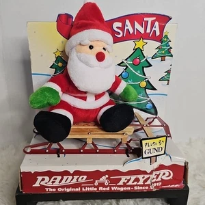 New GUND Miniature Radio Flyer Sled & Jolly Santa Christmas Collectible Plush - Picture 1 of 12