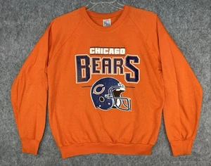 Vintage 80s Chicago Bears Sweatshirt Herren L Orange Made In USA NFL - Bild 1 von 8