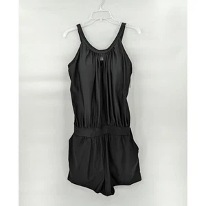 Bloomchic One Piece Swimsuit 14-16 Black Romper Tummy Control Bathing Suit Beach - Picture 1 of 19