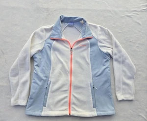 Columbia Sportswear Womens 1X Fleece Jacket Full Zip Blue White US Ski Team - Picture 1 of 12