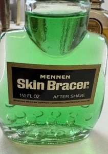 Vintage MENNEN Green Skin Bracer After Shave Glass Splash Bottle 1.5 Fl Oz New - Picture 1 of 6