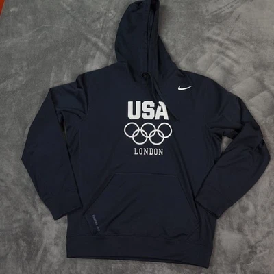 Team USA London Nike Hoodie Mens Small Black Olympics Therma Fit Sweatshirt - Image 1 of 4