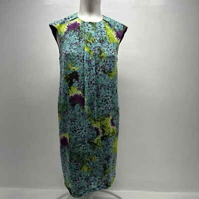 Roberto Cavalli Class Dress Mini Sleeveless Stretch Floral Blue Size 42 US 8 - Image 1 of 4
