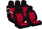 Ipswich 9Pce Front/Rear Black/Red Seat Covers For Maserati Quattroporte
