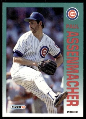 1992 Fleer Baseball Card Paul Assenmacher Chicago Cubs #375 - Image 1 of 2