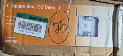 Caja de acero cuadrada Steel City 52151 CVX con abrazadera y soporte de montaje CV paquete de 25 Foto 1 de 2