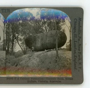 Torpedo Rock Mount Buffalo Victoria Australia Keystone Stereoview - Picture 1 of 3