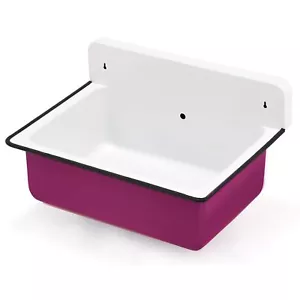 Nantucket NS-ACBS20OF-PNKW Fregadero de cubo de montaje en pared de 20 pulgadas con desbordamiento - Rosa - Imagen 1 de 7
