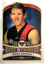 2006 HERALD SUN AFL CARD 2-D BEST AND FAIREST CARD BF5 JASON JOHNSON-ESSENDON