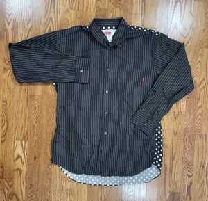 Supreme CDG Shirt Long Sleeve Button Down Polkadot Black and White Mens Size M - Picture 1 of 7